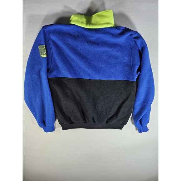 Vintage 90s Express Colorblock Fleece Pullover NEON SKI Size MEDIUM - Picture 6 of 7